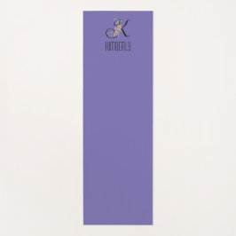 Esterilla De Yoga Espliego de flores de acuarela inicial monograma