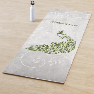 Esterilla De Yoga Estaca de yoga personalizada Peacock verde