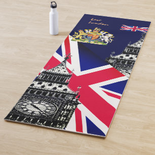 Esterilla De Yoga estera de la bandera británica, Big Ben, símbolos
