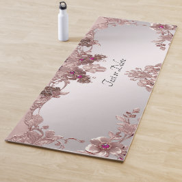 Esterilla De Yoga Estera de Yoga Floral Rosa