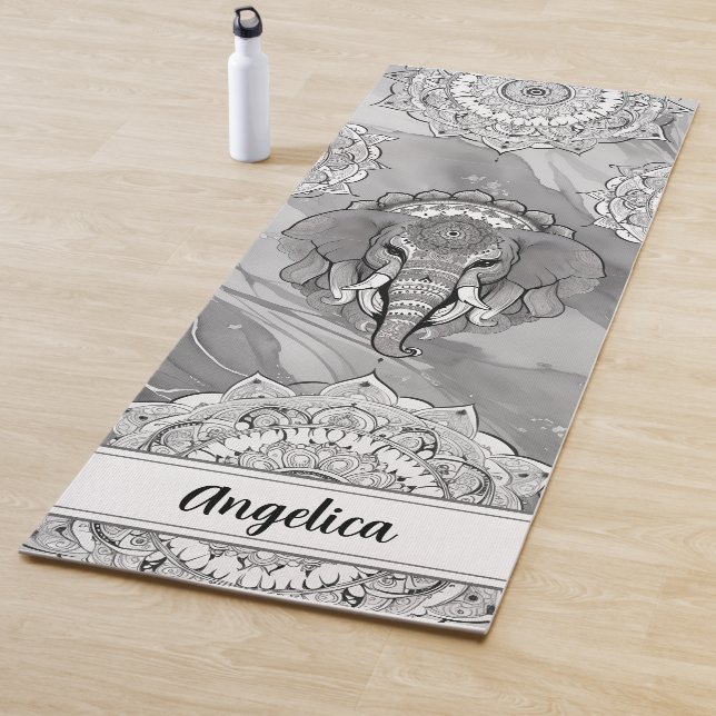 Esterilla De Yoga Estera de yoga para elefantes con arte indio de ma (In situ)