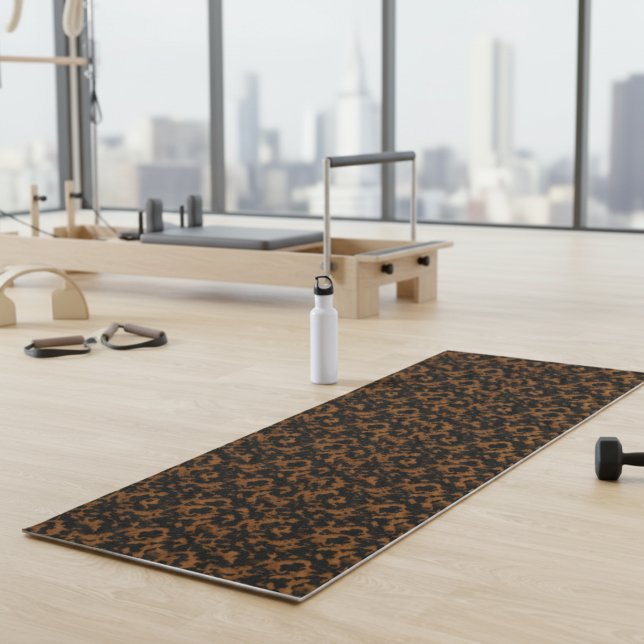 Esterilla De Yoga Estilo Caparazón de Tortuga Marrón Moderno (Add a touch of charm to your fitness routine with this Modern Brown Tortoise Shell Stylish Yoga Mat!)