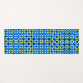 Esterilla De Yoga Estilo de mandala azul y amarillo motivo de yoga