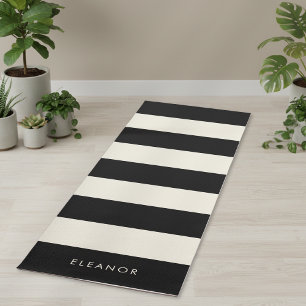 Esterilla De Yoga Estilo Moderno Simple Marfil y Negro Nombre Person