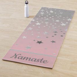 Esterilla De Yoga Estrellas de color rosa y gris ombre modernas y el