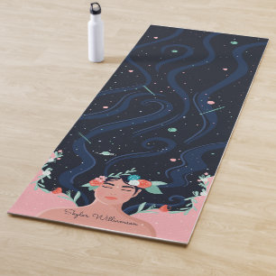 Esterilla De Yoga Estrellas de galaxia espiritual y belleza femenina