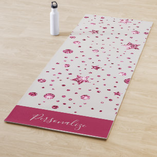 Esterilla De Yoga Estrellas de Purpurina rosa caliente Medición de m