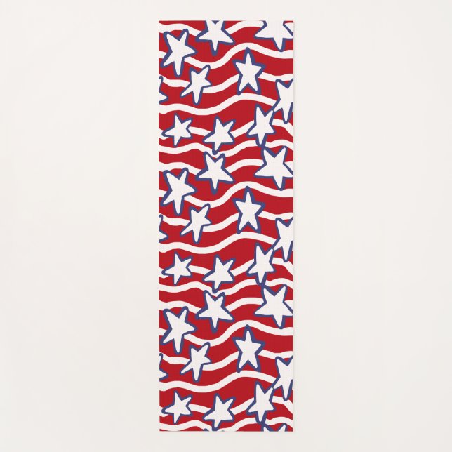 Esterilla De Yoga Estrellas y franjas en flujo de Estados Unidos (Anverso)
