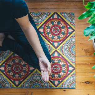 Esterilla De Yoga Ethnic Mandala Pattern