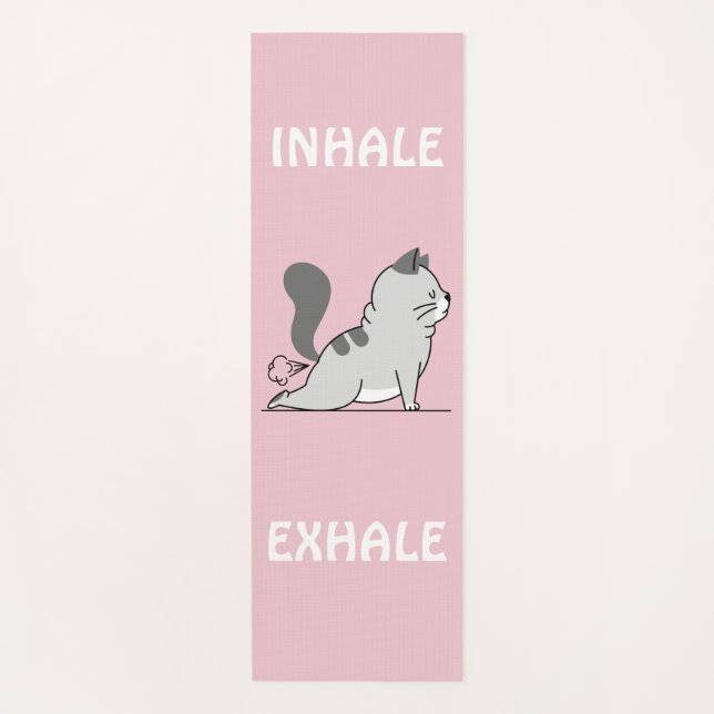 Esterilla De Yoga exhalación de pezuña de gato divertida rosa (Anverso)