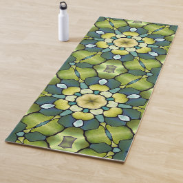 Esterilla De Yoga Exquisito Resumen Verde Geométrico Pintado A Mano