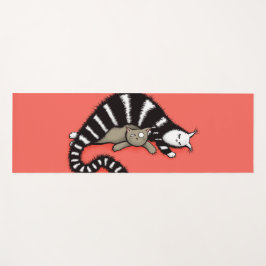 Esterilla De Yoga Familia de amor de gato lindo