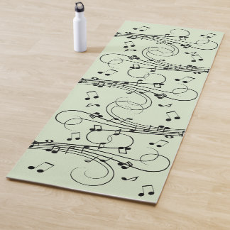 Esterilla De Yoga Fancy Notes Green Music Design