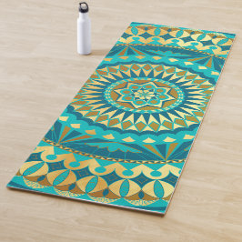Esterilla De Yoga Fantasia de Mandala de Oro Azul