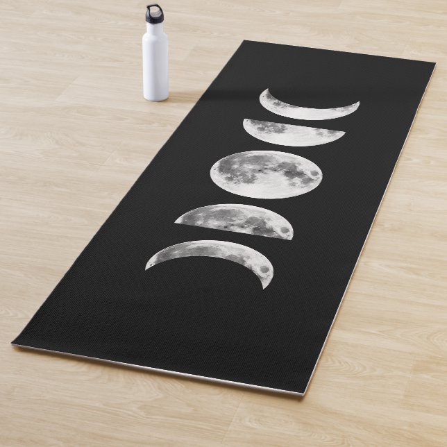 Esterilla De Yoga Fases en la luna sobre la manta de yoga negro (In situ)