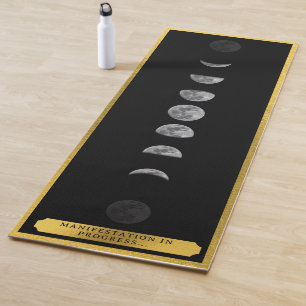 Esterilla De Yoga Fases lunares estudio instructor de oro negro