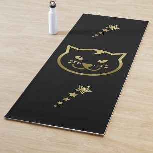 Esterilla De Yoga Faux Gold Cat Face - Color del fondo del Personali