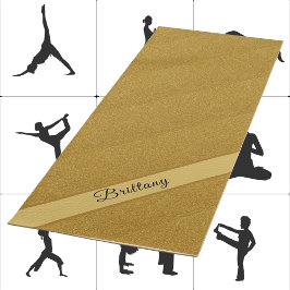 Esterilla De Yoga Faux Metallic Gold Purpurina Diagonal Art Añadir n