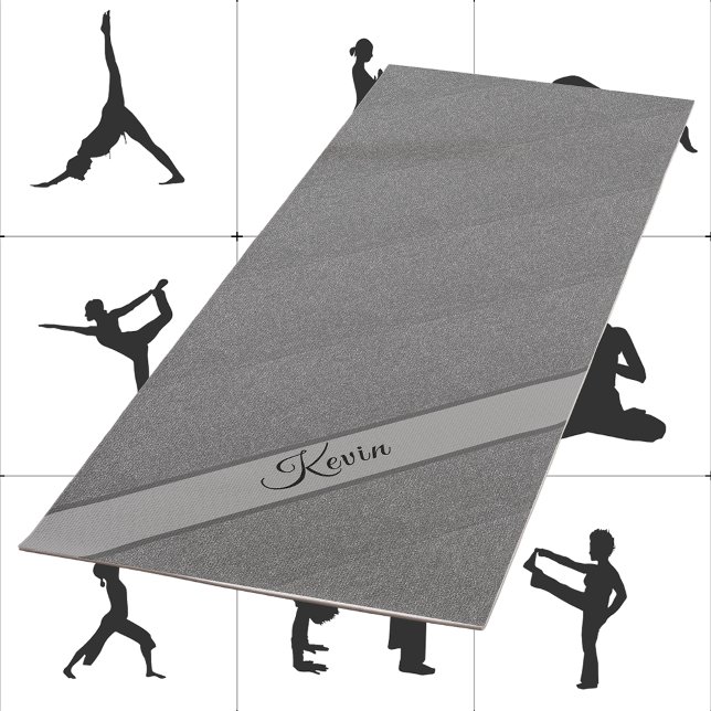 Esterilla De Yoga Faux Metallic Gris texturizado Arte Diagonal Añadi (Subido por el creador)