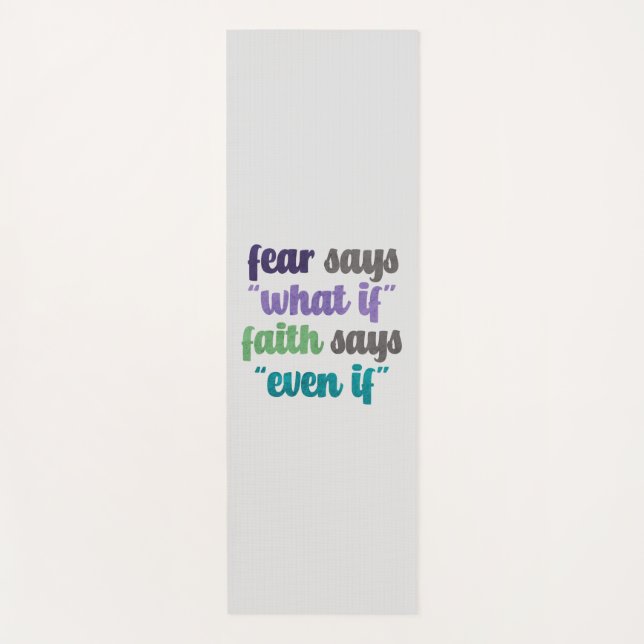 Esterilla De Yoga Fear versus Faith Quote (Anverso)