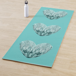 Esterilla De Yoga Feather heart in soft green