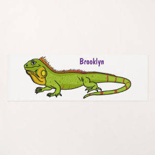 Esterilla De Yoga Feliz ilustracion personalizado de iguana verde
