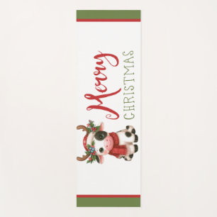 Esterilla De Yoga Feliz Navidad linda vaca