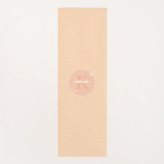Esterilla De Yoga Feminina monogramada moderna Pastel Peach (Anverso)