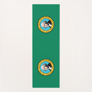 Esterilla De Yoga Festejos patrióticos de yoga con bandera de Washin