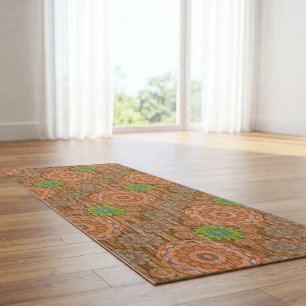 Esterilla De Yoga Fibras de dispersión de lluvia floral Naranja text