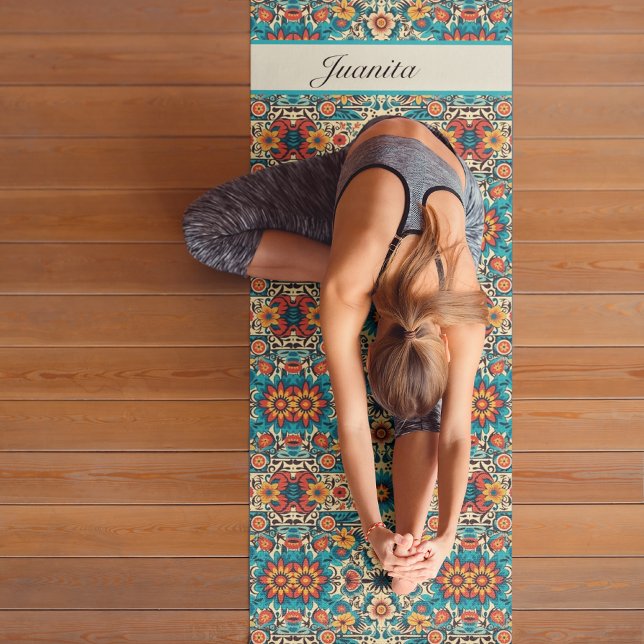 Esterilla De Yoga Fiesta florece, personalizable (Subido por el creador)