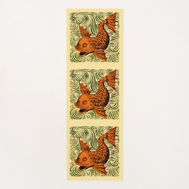 Esterilla De Yoga Fish Antiguo Tile Antiguo arte (Anverso)