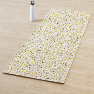 Esterilla De Yoga Fitness Plantilla Moderna Elegante Daisies Natural