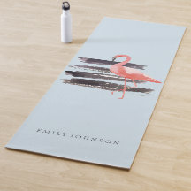 Flamenco rosado de la acuarela personalizado