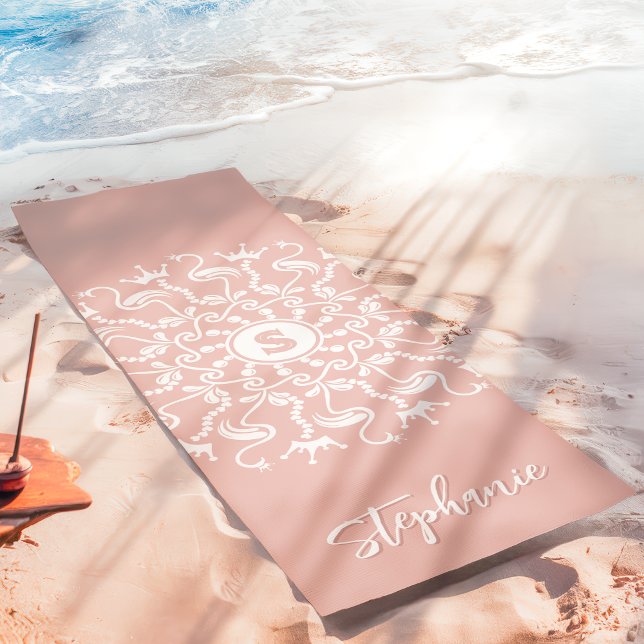 Esterilla De Yoga Flamingo Pearl Mandala Monograma Playa Rosa (Subido por el creador)