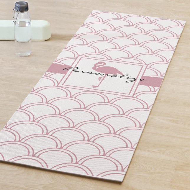Esterilla De Yoga Flamingo rosa de la banda de onda Art Deco (Subido por el creador)