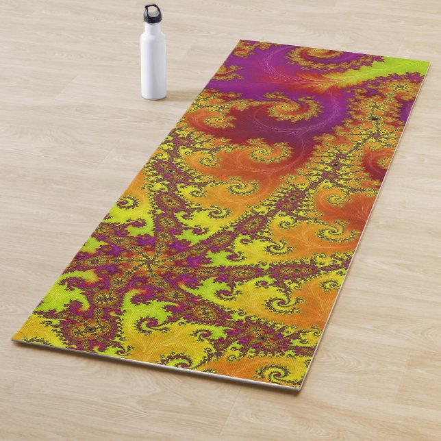 Esterilla De Yoga Flashy Vibrant Spiral Fractal Funky Resumen Arte (In situ)