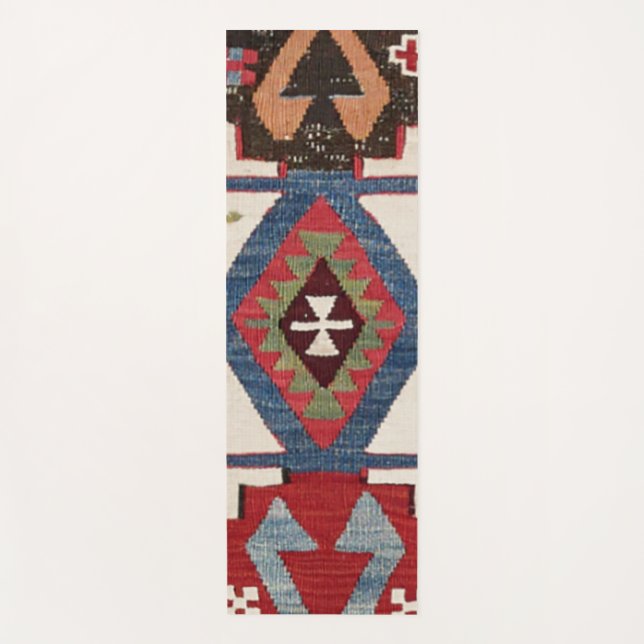 Esterilla De Yoga Flecha azul con diamante Konya // Siglo XIX (Anverso)