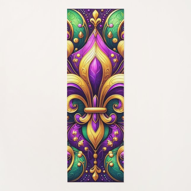 Esterilla De Yoga fleur de lis mardi gras (Anverso)