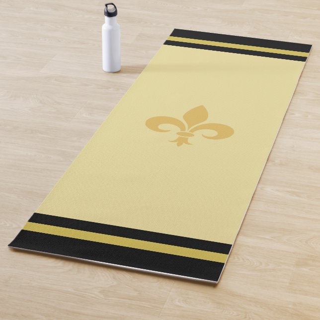 Esterilla De Yoga Fleur de Lis sobre beige champán (In situ)