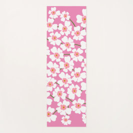 Esterilla De Yoga Flor blanca y rosa