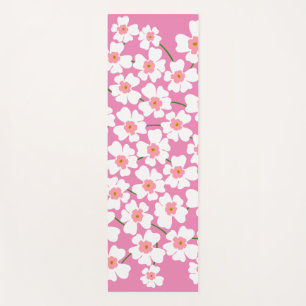 Esterilla De Yoga Flor blanca y rosa