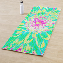Flor Dahlia decorativa amarillo y magenta