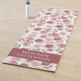 Esterilla De Yoga Flor de fucsia morada personalizada