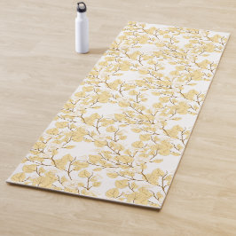 Esterilla De Yoga Flor de gloria dorada blanca matutina