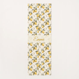 Esterilla De Yoga Flor de Limón Vintage – Cítrico Botánico Elegante