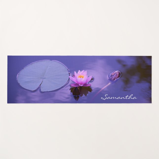 Esterilla De Yoga Flor de Loto Personalizada Zen Lago Púrpura (Anverso (horizontal))