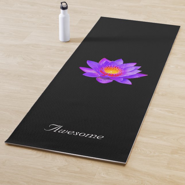 Esterilla De Yoga Flor de Loto sobre Negro (In situ)