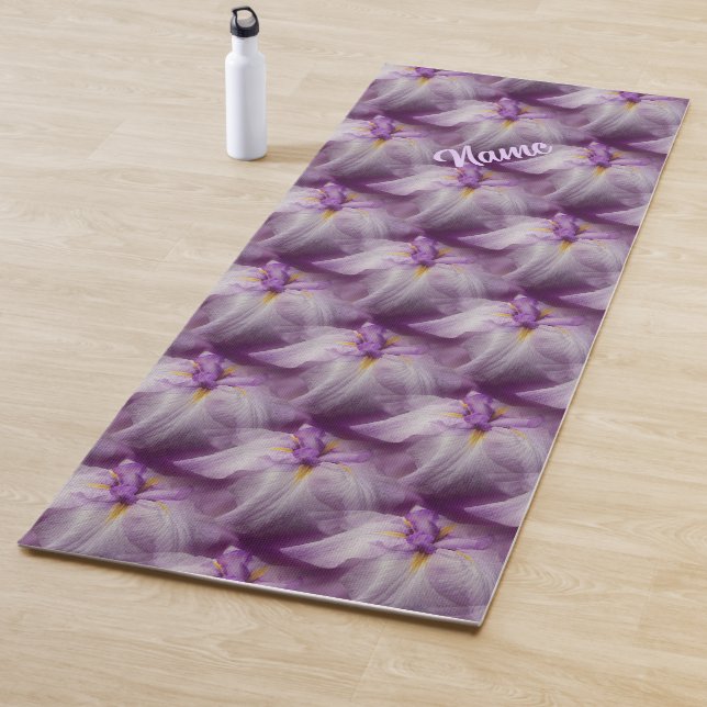 Esterilla De Yoga Flor Iris japonesa morada personalizada (In situ)
