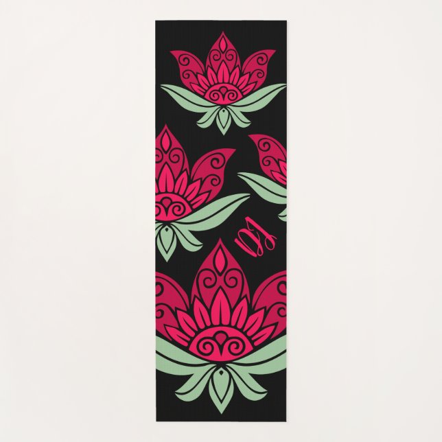 Esterilla De Yoga Flor Lotus rosa personalizada (Anverso)